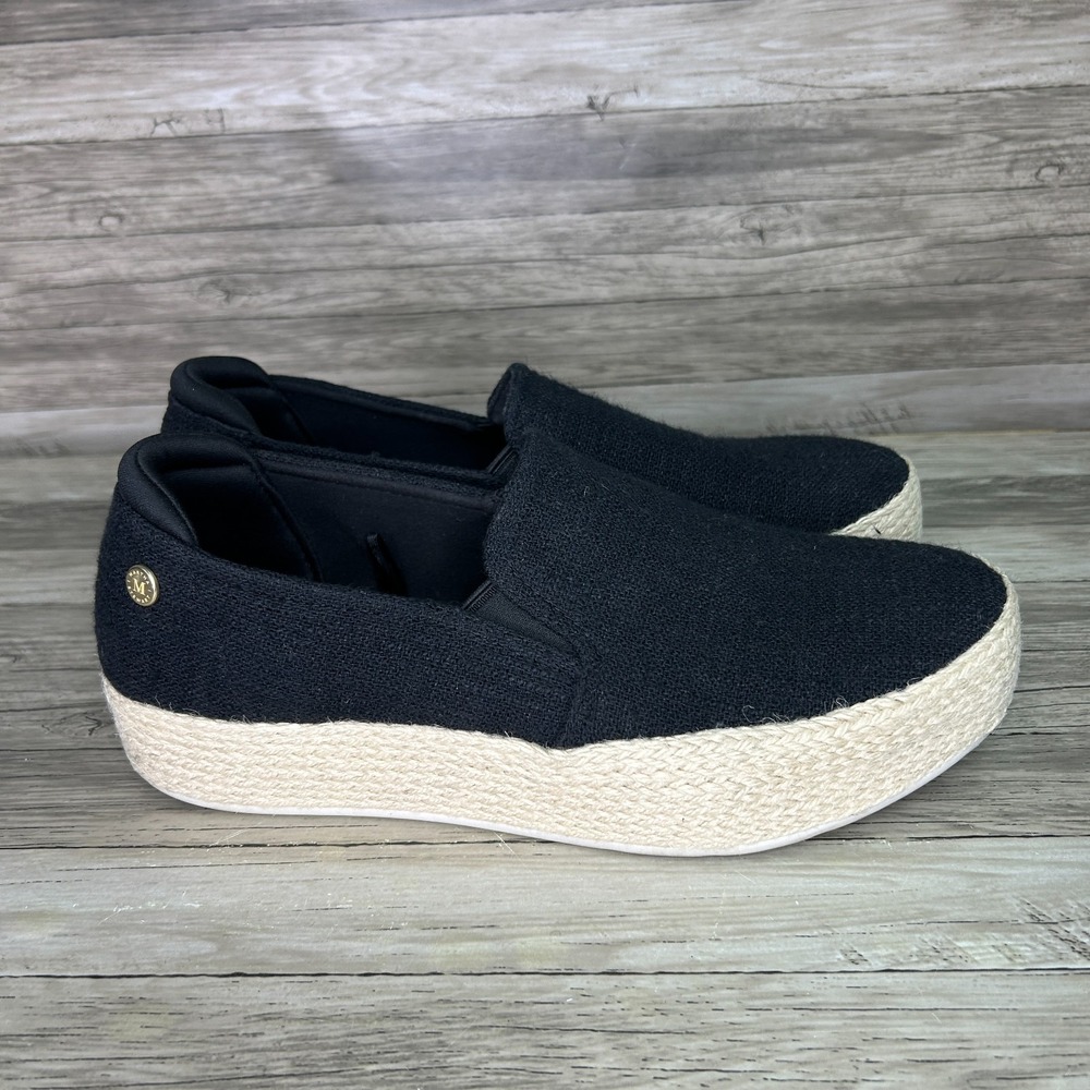 Skechers Martha Stewart Shoes Womens Size 9 Black Espadrille Slip On Platform - Picture 4 of 10